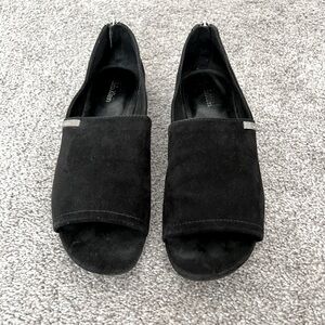 Calvin Klein Eve Open Toe Black Suede Sandals Size 7